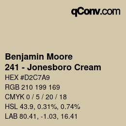 Color code: Benjamin Moore - 241 - Jonesboro Cream | qconv.com