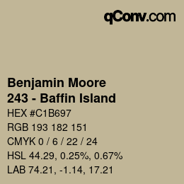 Code couleur: Benjamin Moore - 243 - Baffin Island | qconv.com