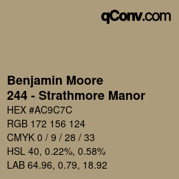Code couleur: Benjamin Moore - 244 - Strathmore Manor | qconv.com