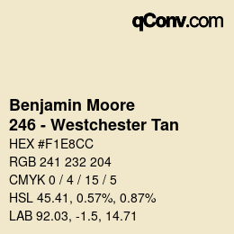 カラーコード: Benjamin Moore - 246 - Westchester Tan | qconv.com
