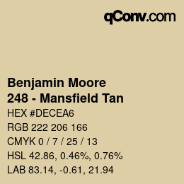 Código de color: Benjamin Moore - 248 - Mansfield Tan | qconv.com