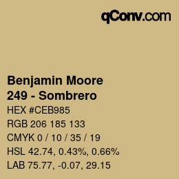 Farbcode: Benjamin Moore - 249 - Sombrero | qconv.com