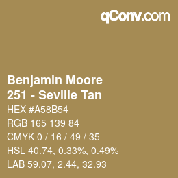 Farbcode: Benjamin Moore - 251 - Seville Tan | qconv.com