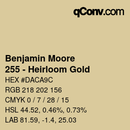 Color code: Benjamin Moore - 255 - Heirloom Gold | qconv.com