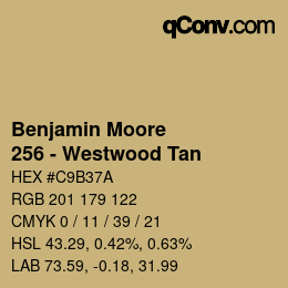 Código de color: Benjamin Moore - 256 - Westwood Tan | qconv.com