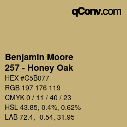 Color code: Benjamin Moore - 257 - Honey Oak | qconv.com