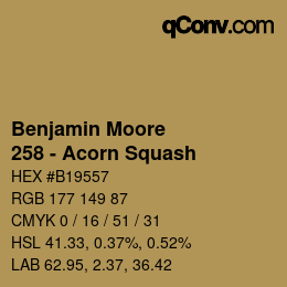 Code couleur: Benjamin Moore - 258 - Acorn Squash | qconv.com