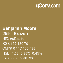 Color code: Benjamin Moore - 259 - Brazen | qconv.com