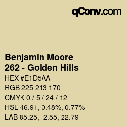 Color code: Benjamin Moore - 262 - Golden Hills | qconv.com