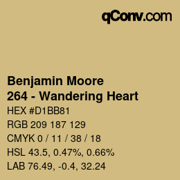 Color code: Benjamin Moore - 264 - Wandering Heart | qconv.com