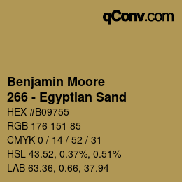 Color code: Benjamin Moore - 266 - Egyptian Sand | qconv.com