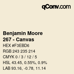 Código de color: Benjamin Moore - 267 - Canvas | qconv.com