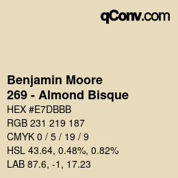 Color code: Benjamin Moore - 269 - Almond Bisque | qconv.com