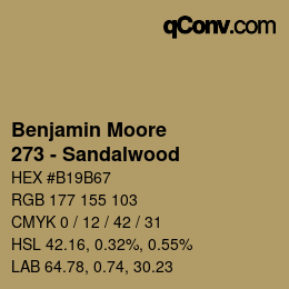 カラーコード: Benjamin Moore - 273 - Sandalwood | qconv.com