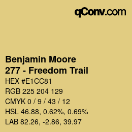 Color code: Benjamin Moore - 277 - Freedom Trail | qconv.com