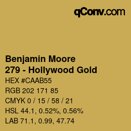 Color code: Benjamin Moore - 279 - Hollywood Gold | qconv.com