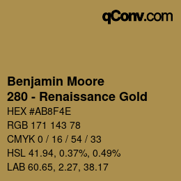 Farbcode: Benjamin Moore - 280 - Renaissance Gold | qconv.com