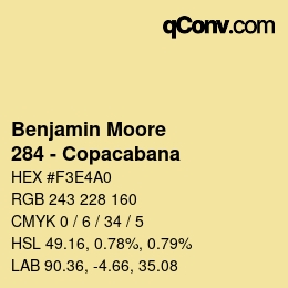 Color code: Benjamin Moore - 284 - Copacabana | qconv.com