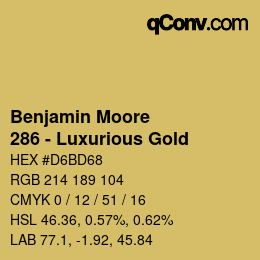 Code couleur: Benjamin Moore - 286 - Luxurious Gold | qconv.com