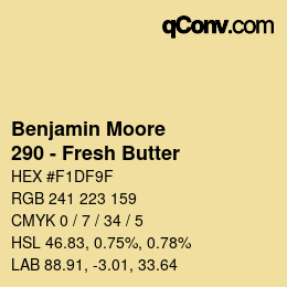 Color code: Benjamin Moore - 290 - Fresh Butter | qconv.com