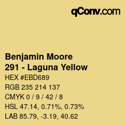 カラーコード: Benjamin Moore - 291 - Laguna Yellow | qconv.com