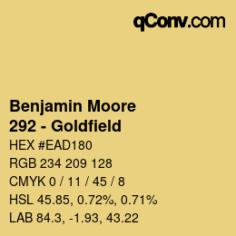 Color code: Benjamin Moore - 292 - Goldfield | qconv.com