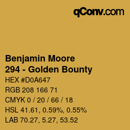 Color code: Benjamin Moore - 294 - Golden Bounty | qconv.com