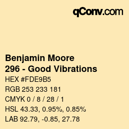 Code couleur: Benjamin Moore - 296 - Good Vibrations | qconv.com
