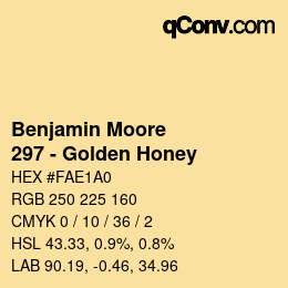 Code couleur: Benjamin Moore - 297 - Golden Honey | qconv.com