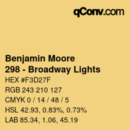 Farbcode: Benjamin Moore - 298 - Broadway Lights | qconv.com