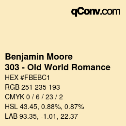 Code couleur: Benjamin Moore - 303 - Old World Romance | qconv.com
