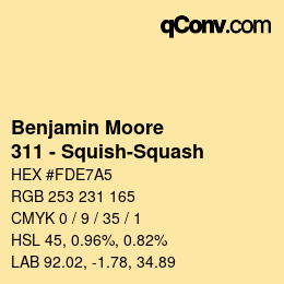 Código de color: Benjamin Moore - 311 - Squish-Squash | qconv.com