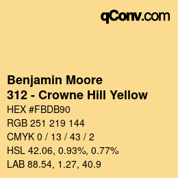 カラーコード: Benjamin Moore - 312 - Crowne Hill Yellow | qconv.com