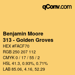 Color code: Benjamin Moore - 313 - Golden Groves | qconv.com