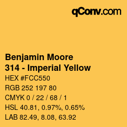 カラーコード: Benjamin Moore - 314 - Imperial Yellow | qconv.com