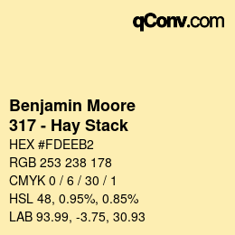 颜色代码: Benjamin Moore - 317 - Hay Stack | qconv.com