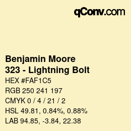 Code couleur: Benjamin Moore - 323 - Lightning Bolt | qconv.com