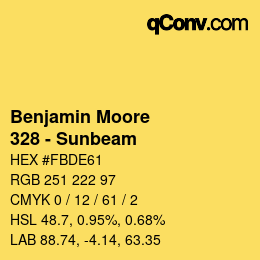 Color code: Benjamin Moore - 328 - Sunbeam | qconv.com
