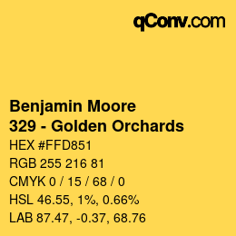 Código de color: Benjamin Moore - 329 - Golden Orchards | qconv.com