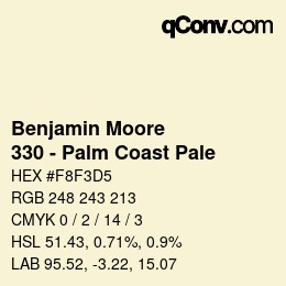 Código de color: Benjamin Moore - 330 - Palm Coast Pale | qconv.com