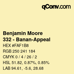 Farbcode: Benjamin Moore - 332 - Banan-Appeal | qconv.com