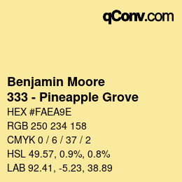 Color code: Benjamin Moore - 333 - Pineapple Grove | qconv.com