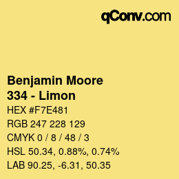 Color code: Benjamin Moore - 334 - Limon | qconv.com