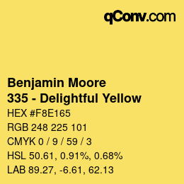 Farbcode: Benjamin Moore - 335 - Delightful Yellow | qconv.com