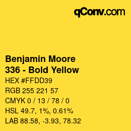 Código de color: Benjamin Moore - 336 - Bold Yellow | qconv.com
