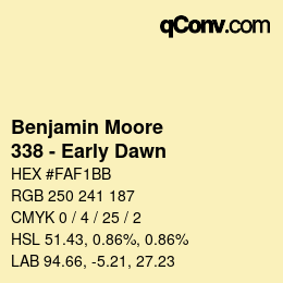 Farbcode: Benjamin Moore - 338 - Early Dawn | qconv.com