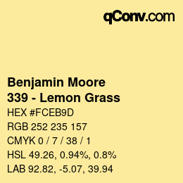 Código de color: Benjamin Moore - 339 - Lemon Grass | qconv.com