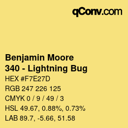 颜色代码: Benjamin Moore - 340 - Lightning Bug | qconv.com