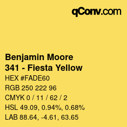 Color code: Benjamin Moore - 341 - Fiesta Yellow | qconv.com