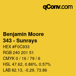 Código de color: Benjamin Moore - 343 - Sunrays | qconv.com